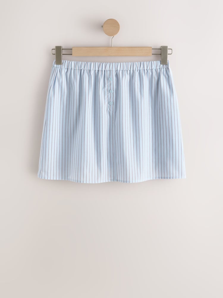Blue/Brown Stripe Mini Skort - Image 1 of 3