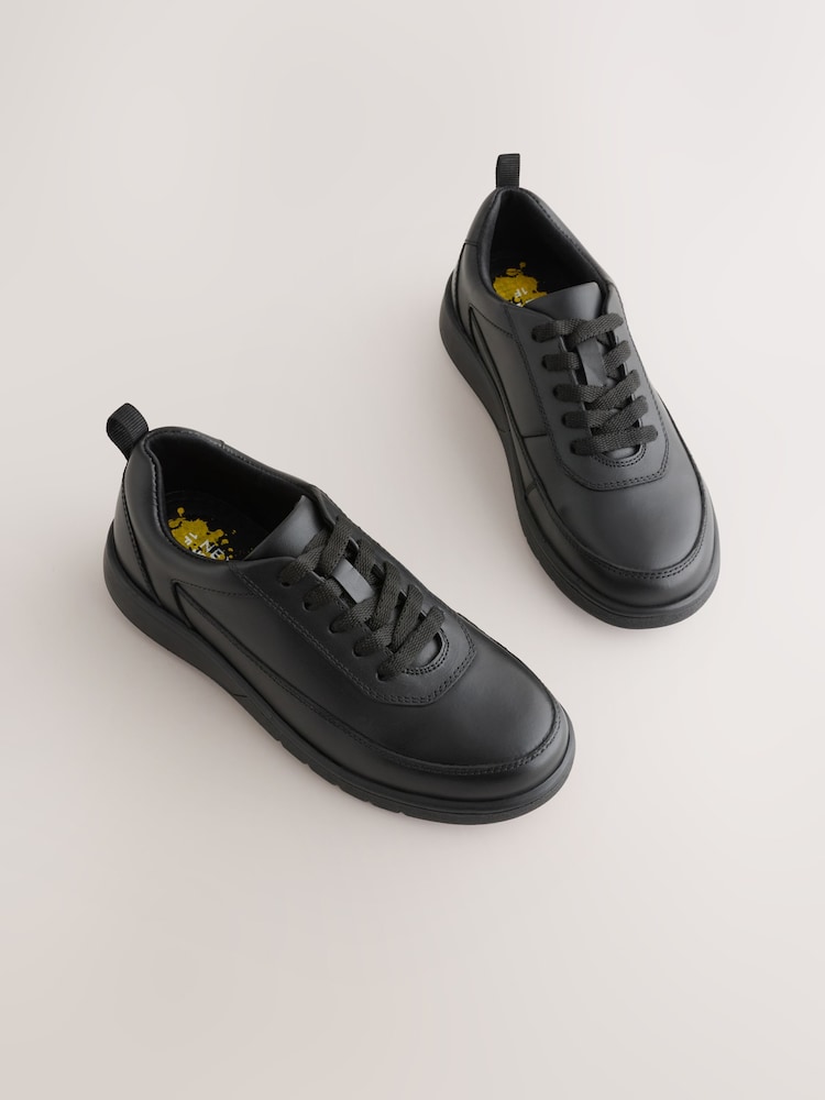 Black Standard Fit (F) Leather Lace-up School Shoes - Image 1 of 5 Black Standard Fit (F) Leather Lace-up School Shoes - Image 1 of 5