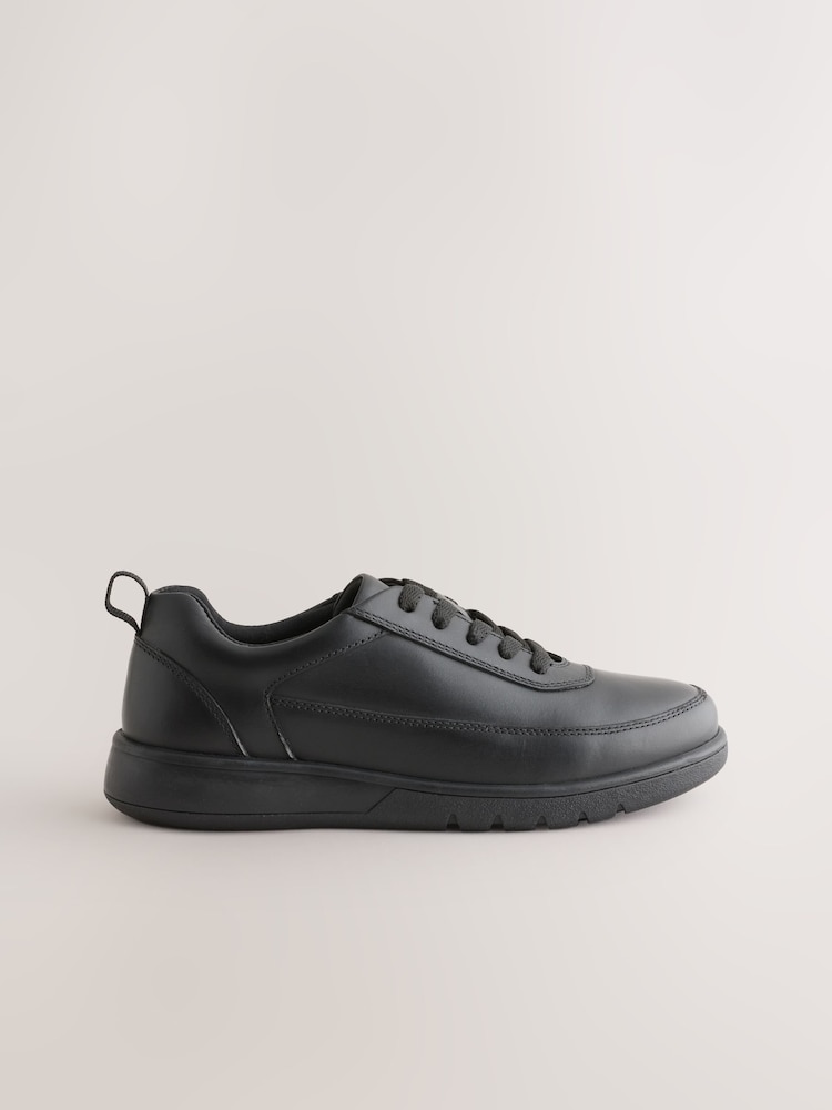 Black Standard Fit (F) Leather Lace-up School Shoes - Image 2 of 5 Black Standard Fit (F) Leather Lace-up School Shoes - Image 2 of 5