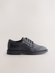 Black Leather Lace Up School Shoes - Image 2 of 5