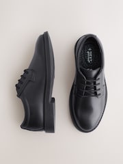 Black Leather Lace Up School Shoes - Image 3 of 5