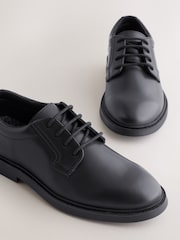Black Leather Lace Up School Shoes - Image 4 of 5