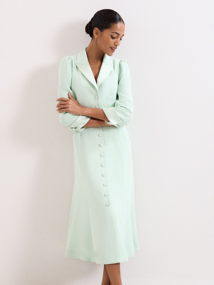 Phase Eight Green Paloma Tux Midi Dress - Image 1 of 7 Phase Eight Green Paloma Tux Midi Dress - Image 1 of 7
