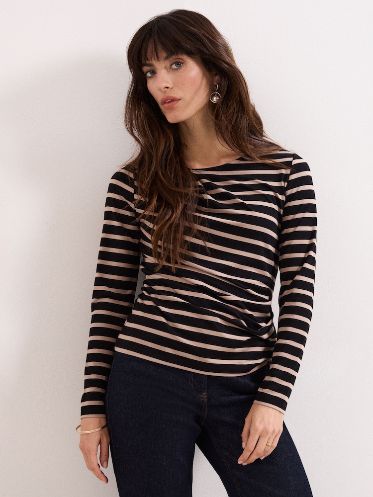Phase Eight Black Everly Stripe Top - Image 1 of 7