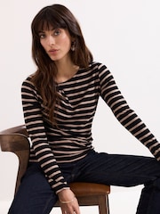 Phase Eight Black Everly Stripe Top - Image 4 of 7