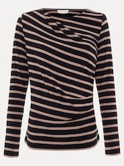 Phase Eight Black Everly Stripe Top - Image 7 of 7