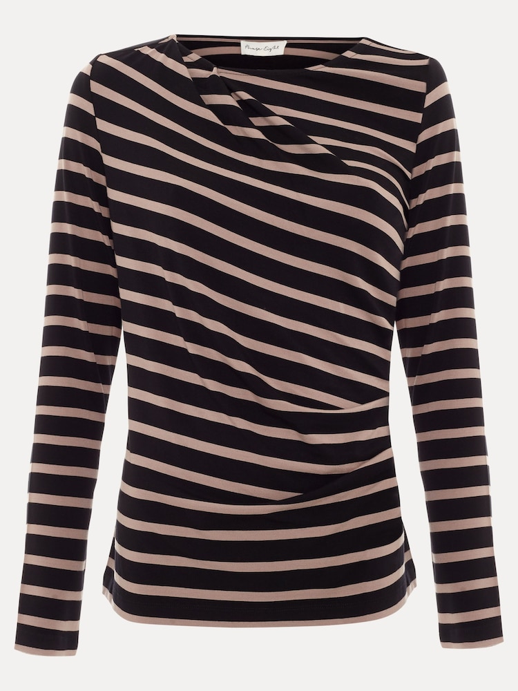 Phase Eight Black Everly Stripe Top - Image 7 of 7