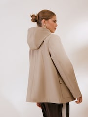 Friends Like These Taupe Rubberised Short Hooded Raincoat - Image 4 of 5