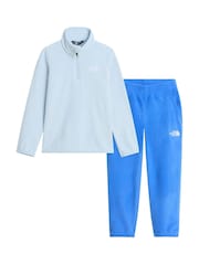 Plavo - The North Face Kids Glacier 1/4 Zip Fleece & Joggers Set - Slika 4 od 5