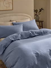 Blue Slate Supersoft Brushed Cotton Plain Bed Set - Image 1 of 4