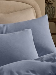 Blue Slate Supersoft Brushed Cotton Plain Bed Set - Image 3 of 4