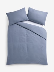 Blue Slate Supersoft Brushed Cotton Plain Bed Set - Image 4 of 4