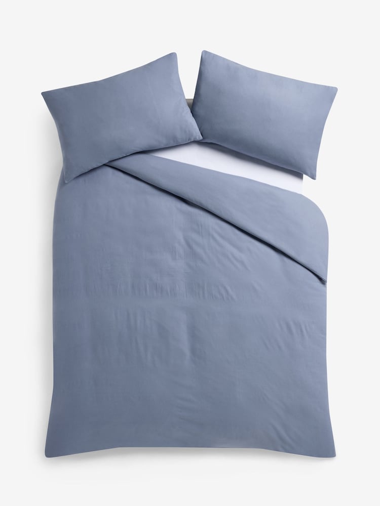 Blue Slate Supersoft Brushed Cotton Plain Bed Set - Image 4 of 4 Blue Slate Supersoft Brushed Cotton Plain Bed Set - Image 4 of 4
