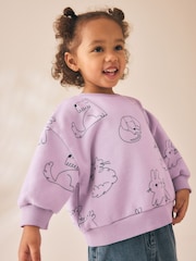 Lilac Purple Bunny Crew Neck Sweatshirt (3mths-7yrs) - Image 1 of 8