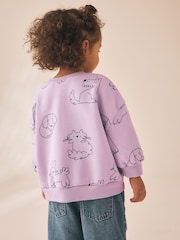 Lilac Purple Bunny Crew Neck Sweatshirt (3mths-7yrs) - Image 3 of 8