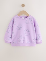 Lilac Purple Bunny Crew Neck Sweatshirt (3mths-7yrs) - Image 5 of 8