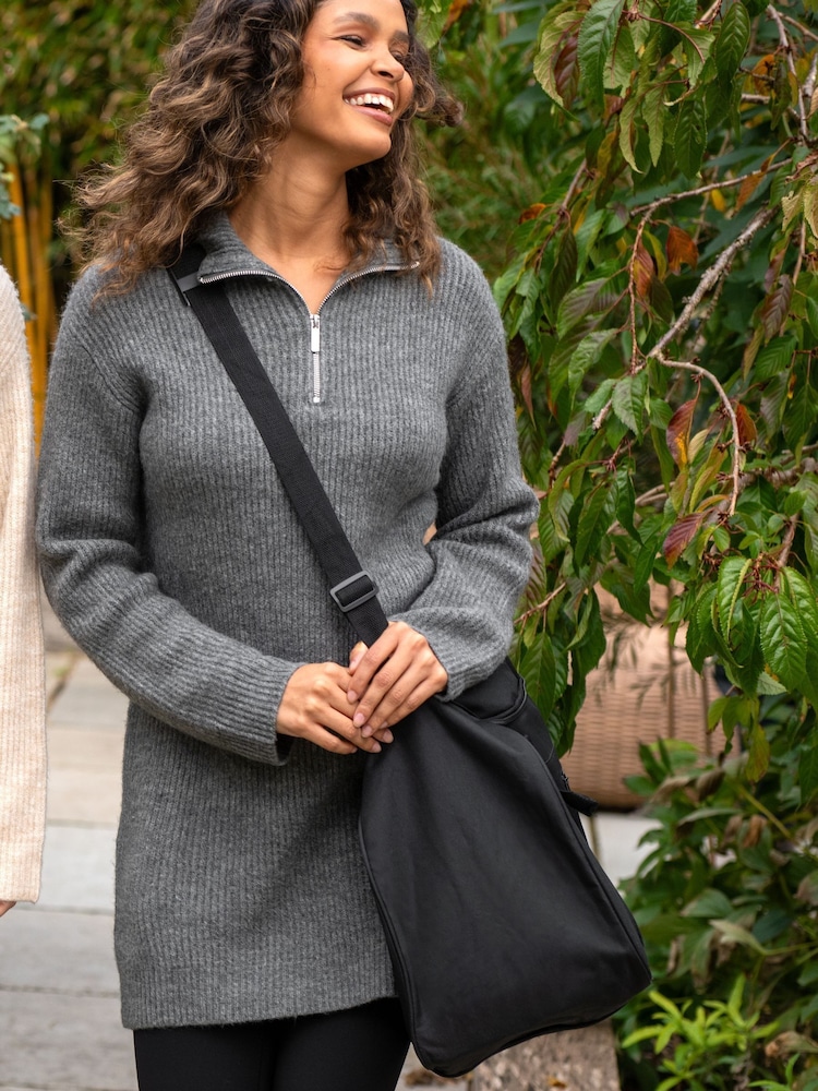 Pour Moi Black The Cosy Knit Dress - Image 1 of 4