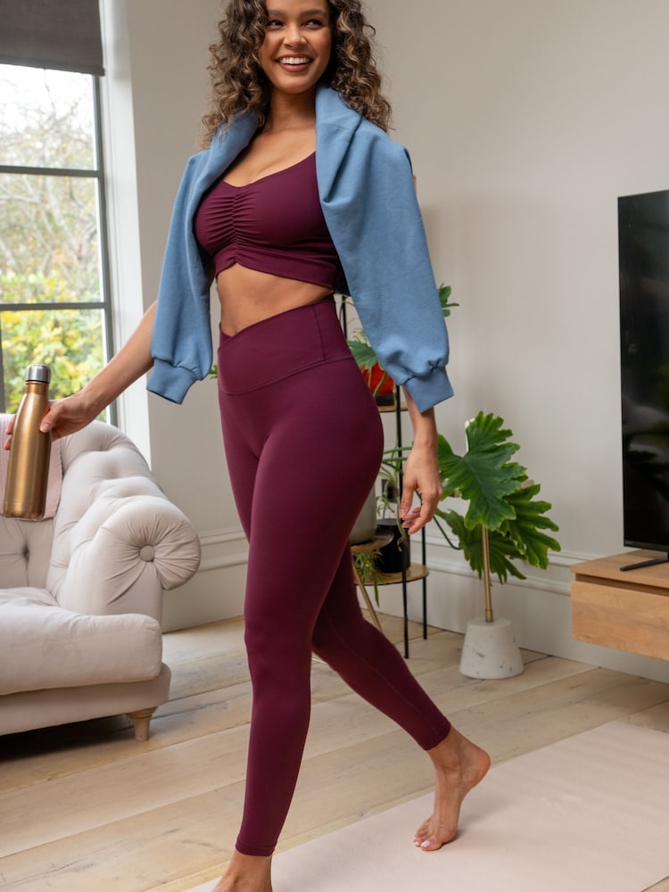 Pour Moi Red The Buttery Soft Moves With You High Waist Leggings - Image 1 of 4 Pour Moi Red The Buttery Soft Moves With You High Waist Leggings - Image 1 of 4