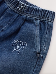 Dark Blue All Over Embroidered - Wide Barrel Jeans (3mths-7yrs) - Bild 3 von 4