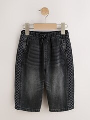 Grey Checkeboard Side Stripe Wide Fit Jeans (3mths-7yrs) - Image 1 of 4