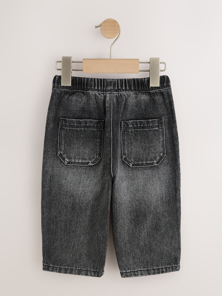 Grey Checkeboard Side Stripe Wide Fit Jeans (3mths-7yrs) - Image 2 of 4