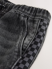 Grey Checkeboard Side Stripe Wide Fit Jeans (3mths-7yrs) - Image 6 of 7