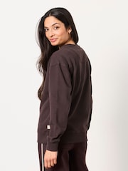 FatFace Georgia Chocolate Brown Crew Sweat Top - Image 2 of 6