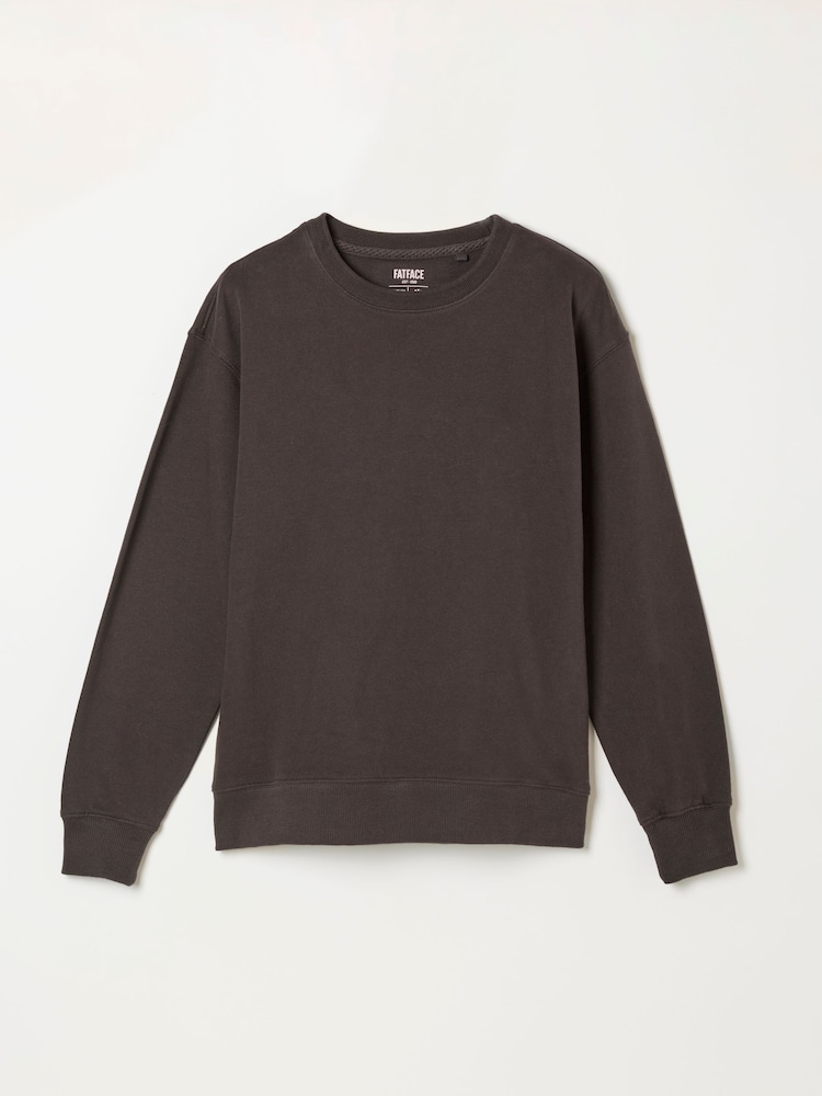 FatFace Georgia Chocolate Brown Crew Sweat Top - Image 6 of 6