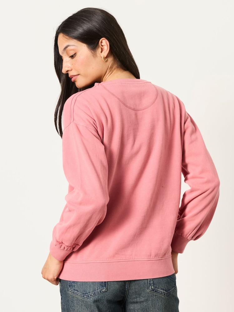 FatFace Alex Pink Seed Packet Graphic Crew Sweat Top - Image 2 of 6 FatFace Alex Pink Seed Packet Graphic Crew Sweat Top - Image 2 of 6