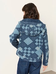 FatFace Blue Patchwork Airlie Zip Through Hoodie - Image 2 of 7