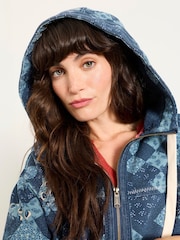 FatFace Blue Patchwork Airlie Zip Through Hoodie - Image 3 of 7