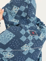 FatFace Blue Patchwork Airlie Zip Through Hoodie - Image 5 of 7