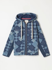 FatFace Blue Patchwork Airlie Zip Through Hoodie - Image 7 of 7