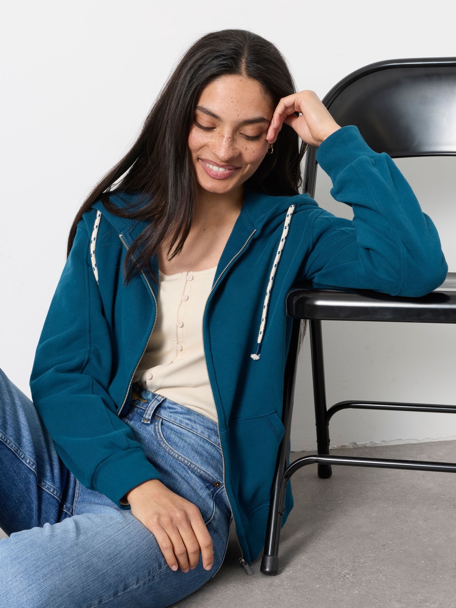 Buy FatFace Fern Indigo Blue Zip Through Hoodie from Next USA