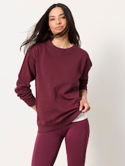 FatFace Georgia Dark Purple Crew Sweat Top - Image 1 of 6
