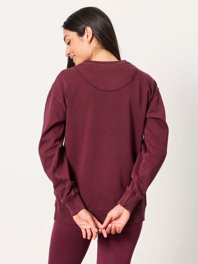FatFace Georgia Dark Purple Crew Sweat Top - Image 2 of 6