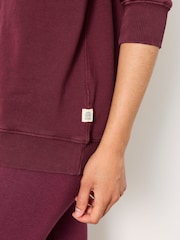 FatFace Georgia Dark Purple Crew Sweat Top - Image 3 of 6