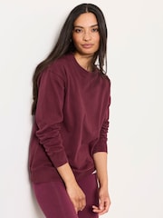 FatFace Georgia Dark Purple Crew Sweat Top - Image 4 of 6