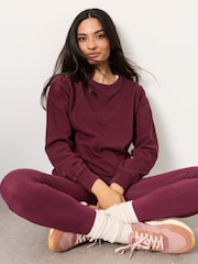 FatFace Georgia Dark Purple Crew Sweat Top - Image 5 of 6
