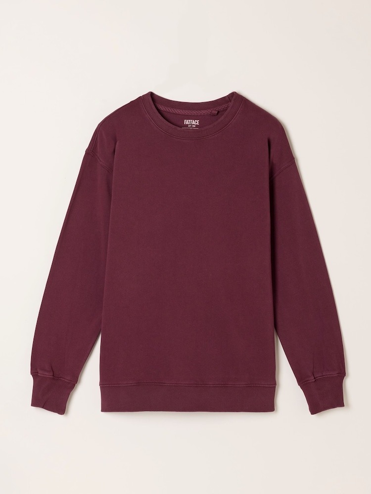 FatFace Georgia Dark Purple Crew Sweat Top - Image 6 of 6