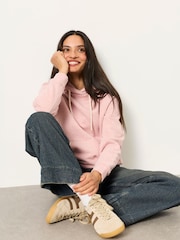FatFace Freya Rose Pink Marl Overhead Hoodie - Image 6 of 7