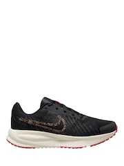 Nike Black Leopard Run Defy Road Running Trainers - Image 1 of 4