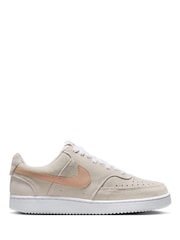 Nike White Shimmer Court Vision Low Trainers - Image 1 of 7