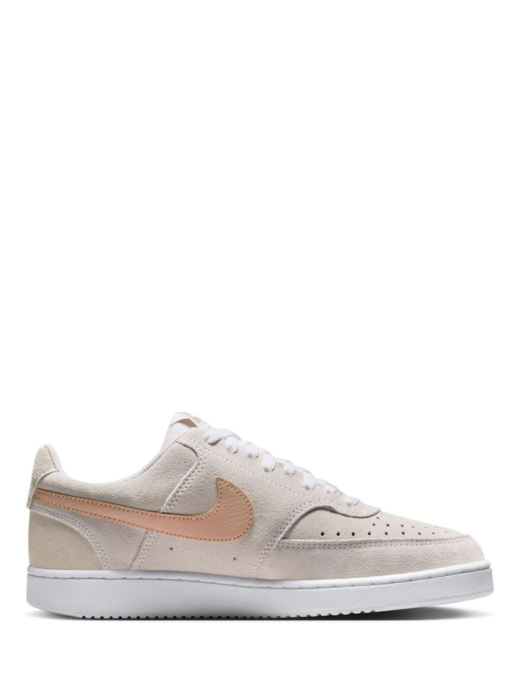 Nike White Shimmer Court Vision Low Trainers - Image 2 of 7