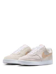 Nike White Shimmer Court Vision Low Trainers - Image 3 of 7
