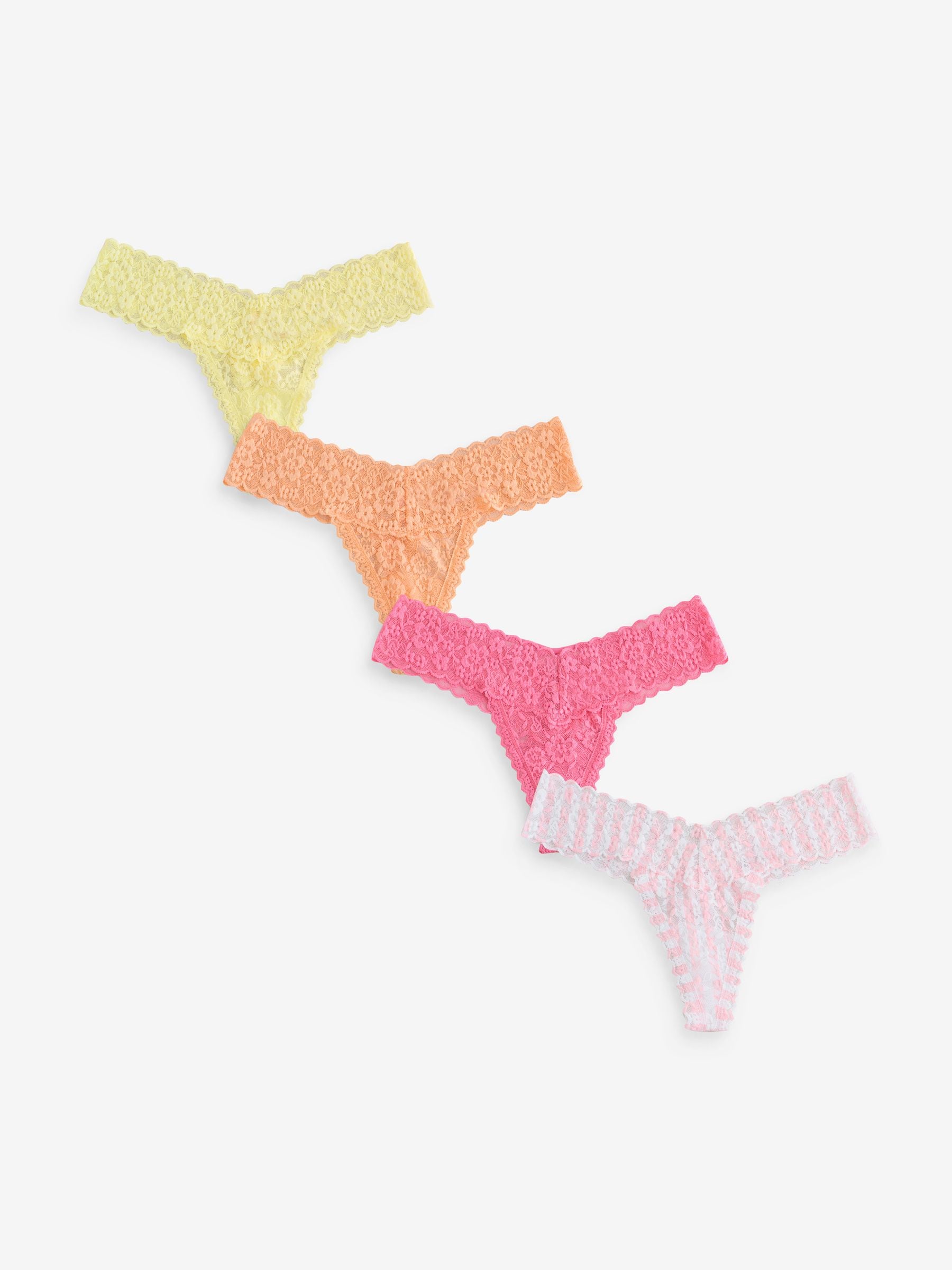 Victoria's Secret Yellow/Orange/Pink Thong 4 Pack Knickers