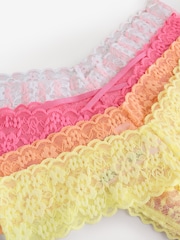 Victoria's Secret Yellow/Orange/Pink Thong 4 Pack Knickers - Image 6 of 7