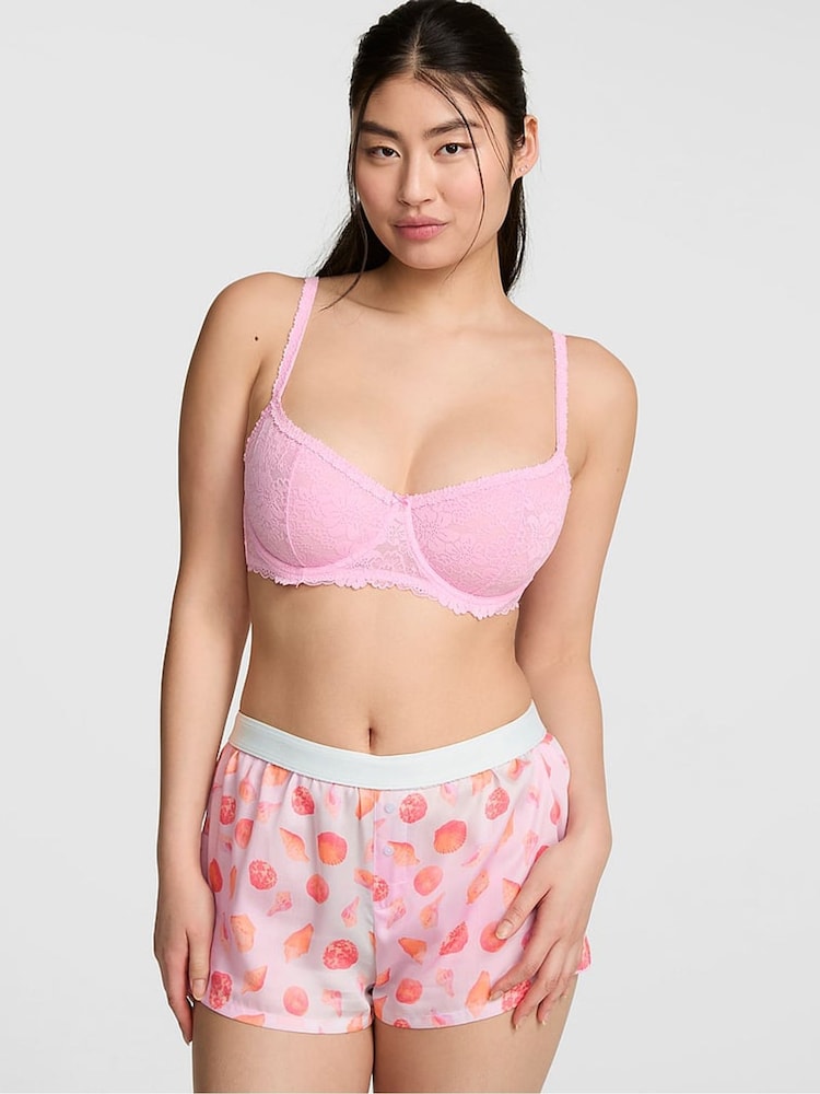 Victoria's Secret PINK Pink Seashell Print Pyjama Short Bottoms - Image 1 of 2 Victoria's Secret PINK Pink Seashell Print Pyjama Short Bottoms - Image 1 of 2