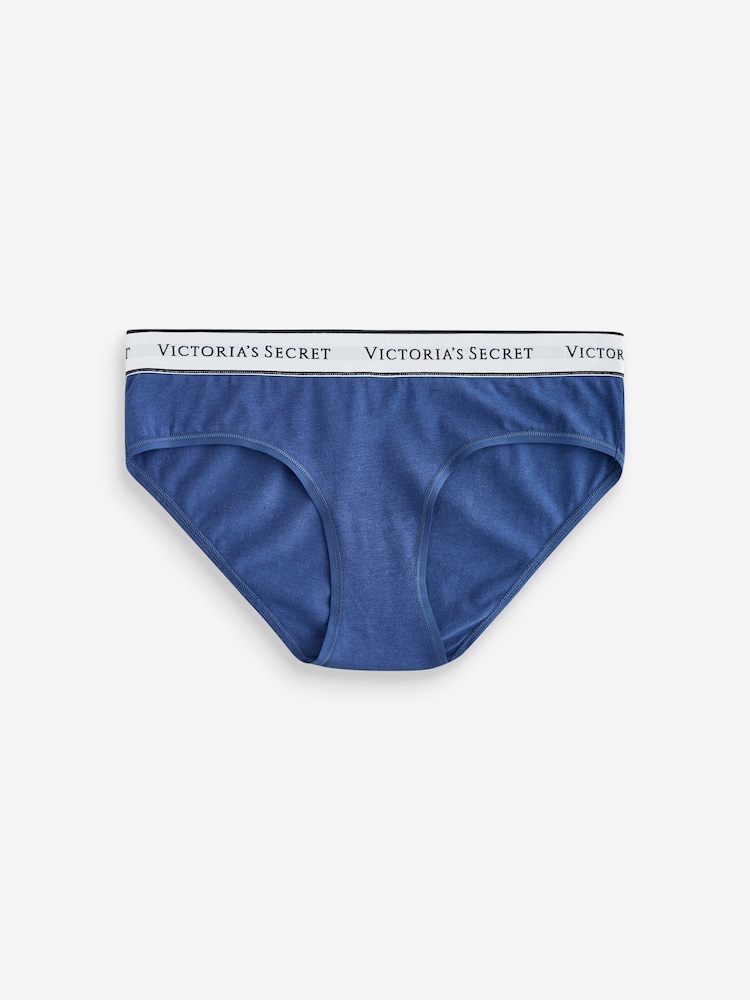 Victoria's Secret Pink/Blue Hipster Logo 4 Pack Knickers - Image 2 of 7