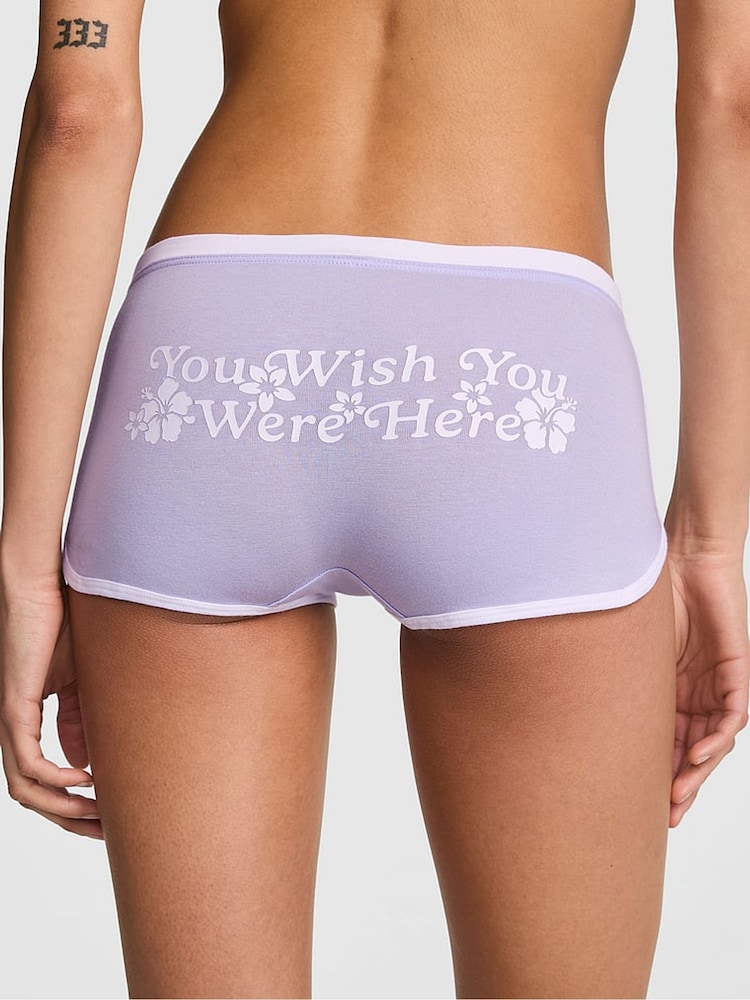 Victoria's Secret Pink Sweet Lavender Purple Boyshort Cotton Knickers - Image 2 of 2